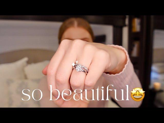 MOISSANITE wedding set from AMAZON review