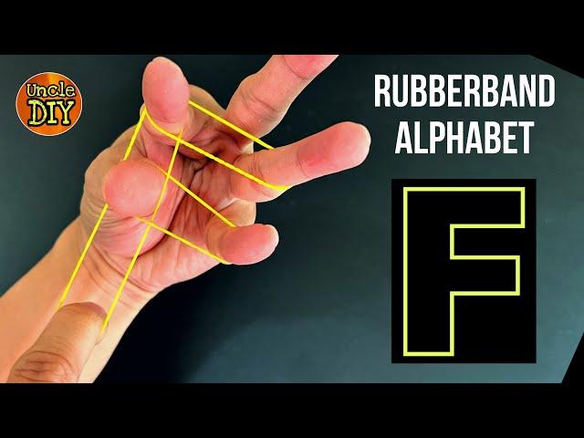 How to make a Rubber band alphabet F by Uncle DIY rubber band trick tutorial