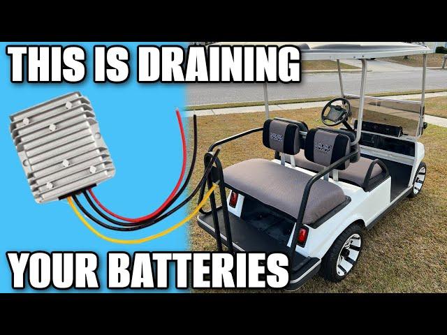 How To Wire DC Step Down Converter & Relay with Golf Cart Ignition Switch | Stop Battery Drain!