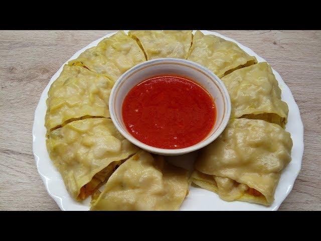 Hanum (lazy manti) with potatoes in a double boiler step by step recipe video