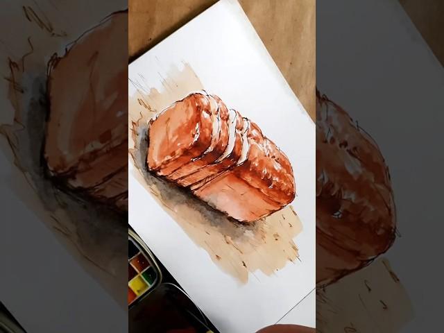 몽실몽실 식빵 그려볼게요! 펜화 수채화 | fountain pen drawing & watercolor