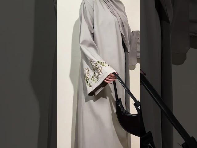 Humble elegance in linen abaya,Grace flows where words cannot stay. #abaya #hijab #modest#islamic