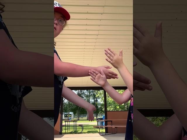 ME AND MY COUSIN DID A HANDSHAKE