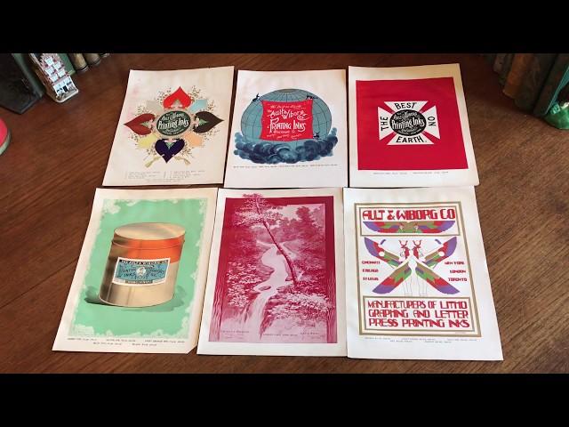 Art Nouveau Poster Art c.1900 Ault Wibourg Ink company lot x 6 prints