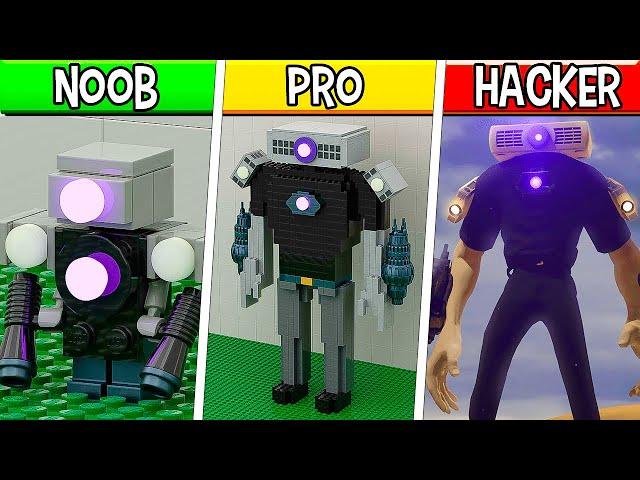 LEGO Projector Man : Noob, Pro, HACKER! / (Skibidi Toilet)