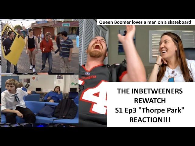 Americans React | THE INBETWEENERS REWATCH | Thorpe Park Season 1 Episode 3 | REACTION