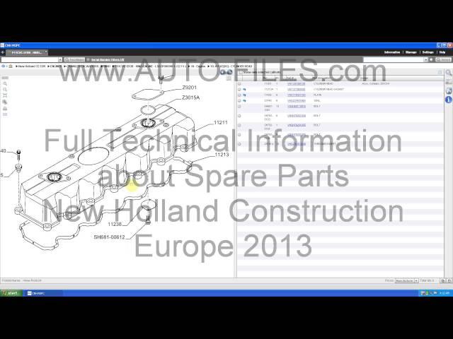 Full Technical Information: Spare Parts New Holland Construction Europe 2013