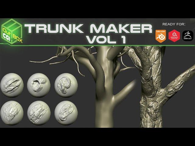 Tree Bark Details – High-Quality Brushes Textures for Zbrush Blender and Substance Painter