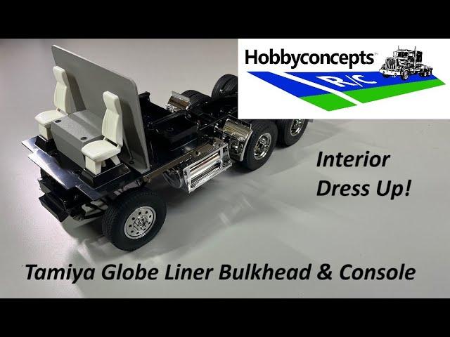 Tamiya 1/14 Globe Liner Interior Bulkhead, Console & Headliner - Interior Hop-up - HC Shorts