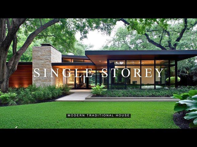 Elegant Single-Storey Modern Traditional House: Top Designs Blending Charm and Contemporary Style