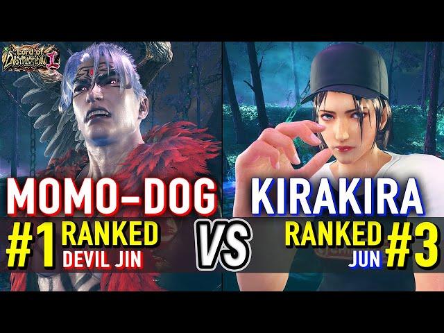 T8  MOMO-DOG (#1 Ranked Devil Jin) vs KIRAKIRA (#3 Ranked Jun)  Tekken 8 High Level Gameplay