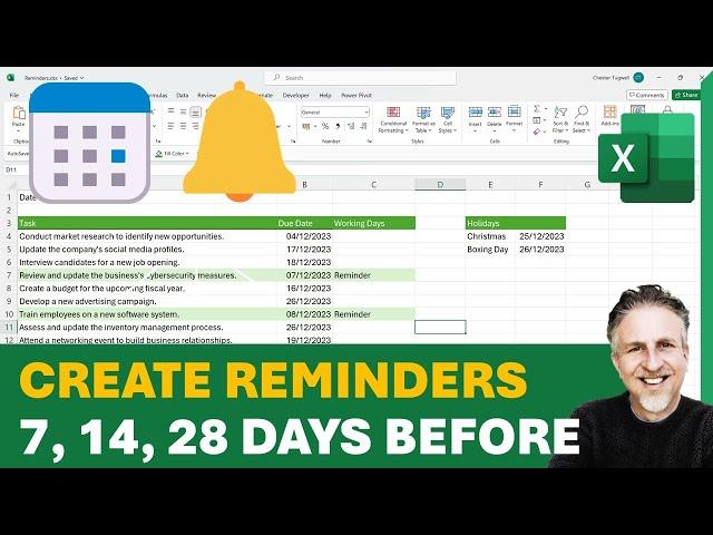 How to Create Reminders in Excel | Due Date Reminder Formula | Conditionally Format Before Expired