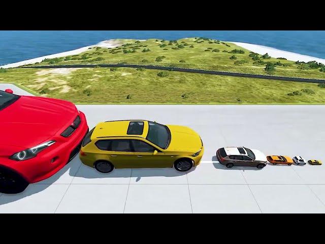 Big and small cars vs water pit | BeamNG Peak | BeamNG drive