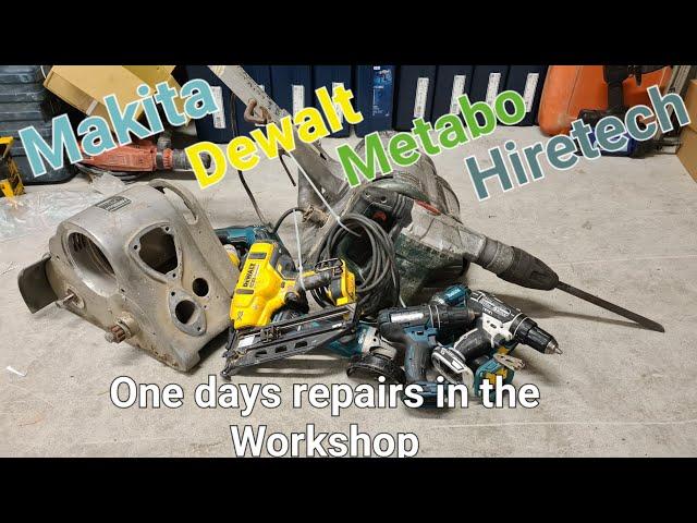 Repairing and restorating a whole bunch of Bosch, Makita, Dewalt, Metabo and Hiretech powertools