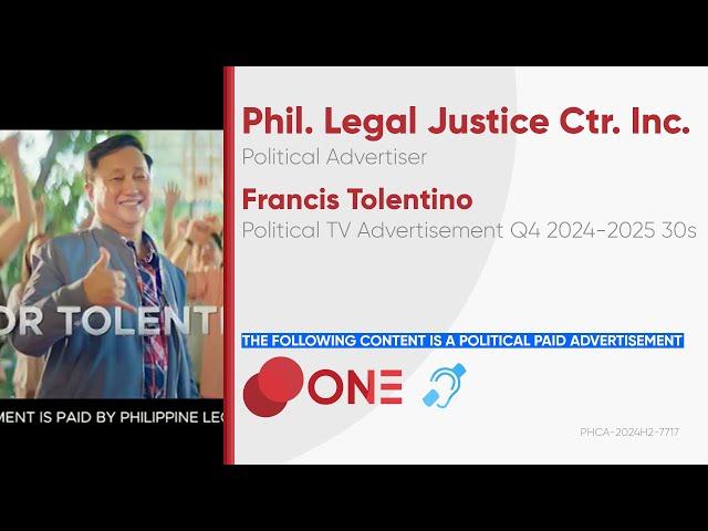 Francis Tolentino Political TV Ad Q4 2024-2025 30s [CC]