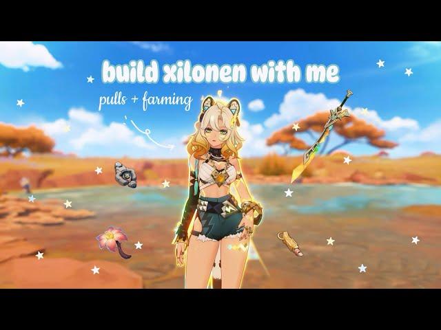 building/leveling up xilonen ⋆.˚ | cozy genshin gameplay