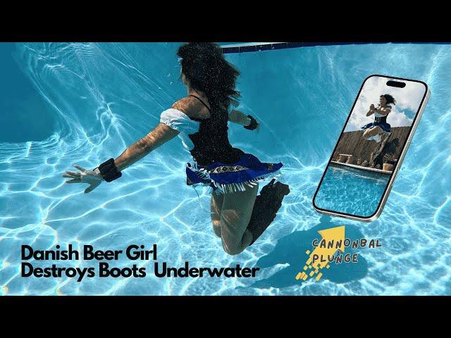 WHITE Boots DESTROYED Underwater SISTER BOOT Saves the Day | SWIMMING CLOTHED  | CANNONBALL  Plunge