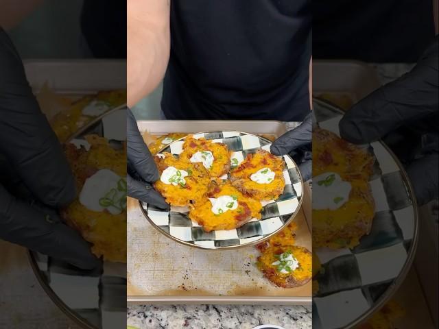 Loaded smashed potatoes  #shorts