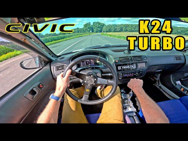 Honda Civic EK K24 TURBO *LOUD* POV Drive