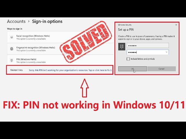 Solved: Windows Hello Pin problem.