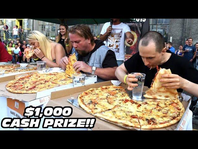 $1000 Pizza Eating Contest vs Kate Ovens and Other Top Eaters!!