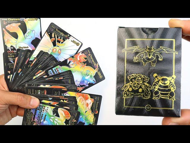 Black Rainbow Pokemon Cards Unboxing - Rare Pokemon Cards from Aliexpress