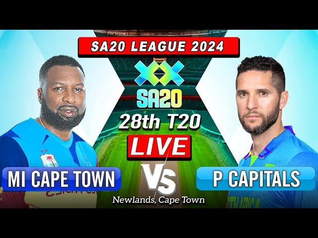 Live: MI Cape Town vs Pretoria Capitals MICT vs PC 28th Match, SA20 League 2024 live