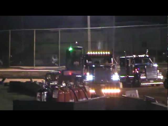 Eric Wall pulling his Freightliner in the pulloff at Mercer Raceway Finals 2012