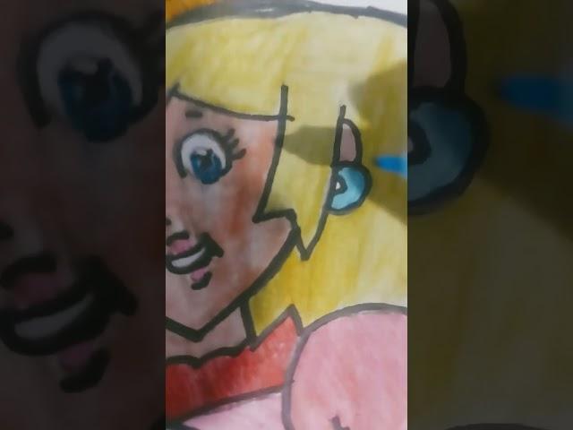 Drawing Princess Peach With My School Textars #drawing #peaches #princesspeach