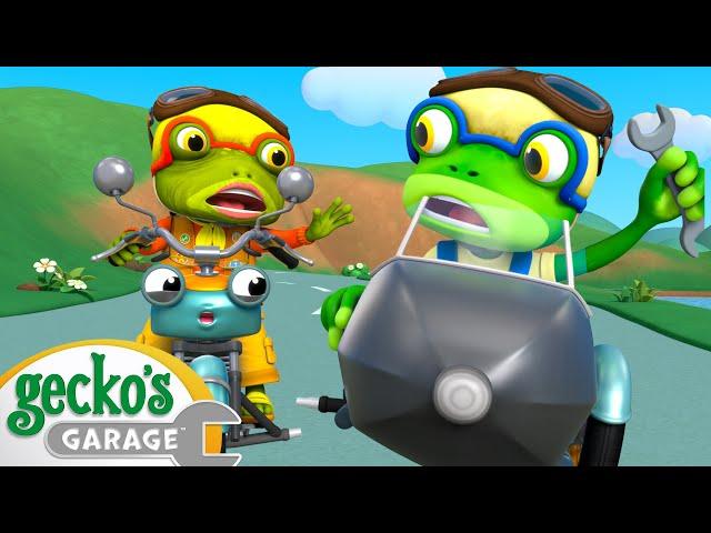 Crazy Motorcycle Repair | Gecko the Mechanic | Vehicle Repair Cartoons | Buses, Trucks and Cars