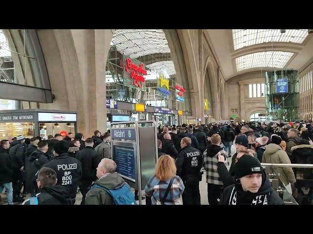 Borussia Monchengladbach fans have arrived in Leipzig  OMG !!! 