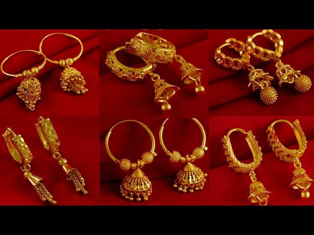 Top 100+ Gold Hoop earrings designs /Latest Gold Hoop earrings designs / Daily Wear gold earrings