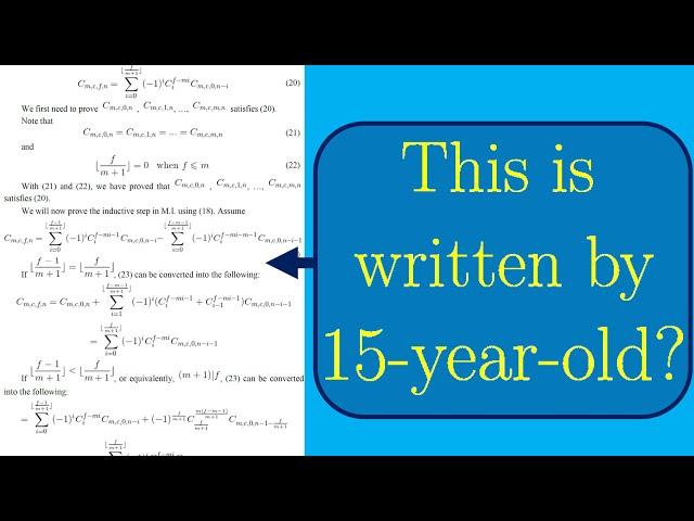 15-year-old did mathematical research?! What was my thinking process back then?