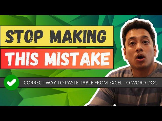 Correct Way to Paste a Table from Excel to Word