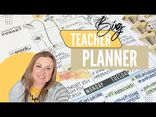 Plan As I Go | Planner Set Up | BIG Teacher Happy Planner | Functional Planner  | Planner Stamps