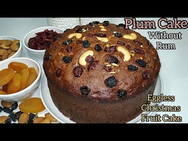 Christmas Special Plum Cake Recipe | Eggless & Without Rum Rich Fruit Cake | Kerala Plum Cake