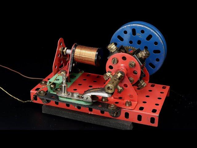 Meccano type DIY electric motor – Märklin Metallbaukasten 4 pole motor