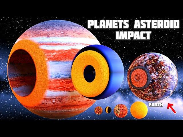 Planets asteroid impact Size Comparison in the Solar System️