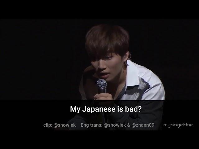 Daesung's reaction when his fans told him that his Japanese is bad 