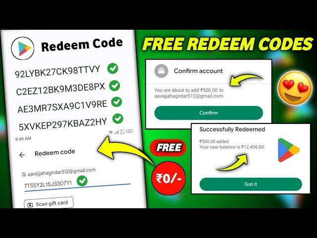 100% Free Redeem Code For Google Playstore At ₹0/- |How To Get Free Redeem Code | Free Redeem Code