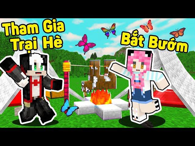 MỀU THỬ THÁCH 24 GIỜ THAM GIA TRẠI HÈ TRONG MINECRAFT*1 NGÀY REDHOOD CĂM TRẠI CÙNG BẠN GÁI MỀU MCPE