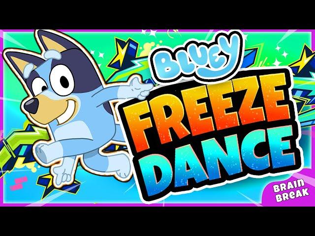 Bluey Freeze Dance & Floor Is Lava Song  | Brain Break Party & Chase | Danny Go! | Just Dance