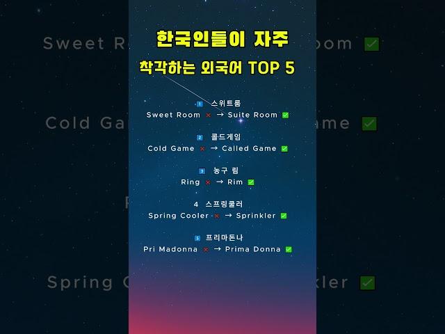 한국인들이 자주 착각하는 외국어 TOP 5 #감동글 #명언 #명상#외래어틀린표현 #생활상식 #생활영어 #영어표현