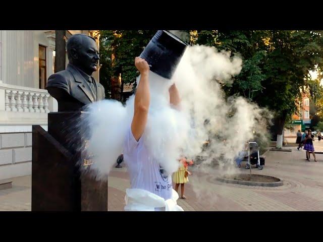 Als ICE bucket challenge (+liquid nitrogen) ArtNauka (Russia) slowmo