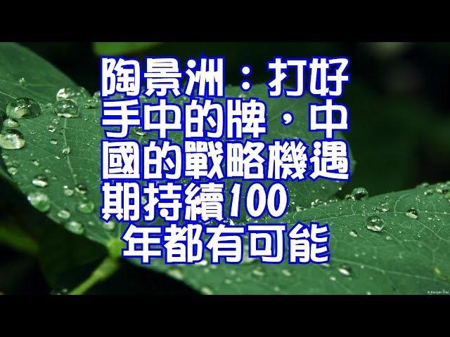 陶景洲：打好手中的牌，中國的戰略機遇期持續100年都有可能