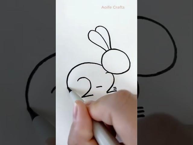 Easy rabbit drawing| DIY craft #shorts