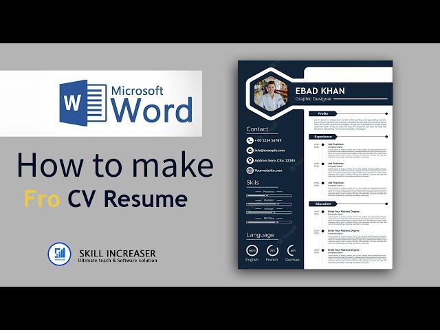 How to make a Professional modern CV in MS Word /Ms. Office / Free download