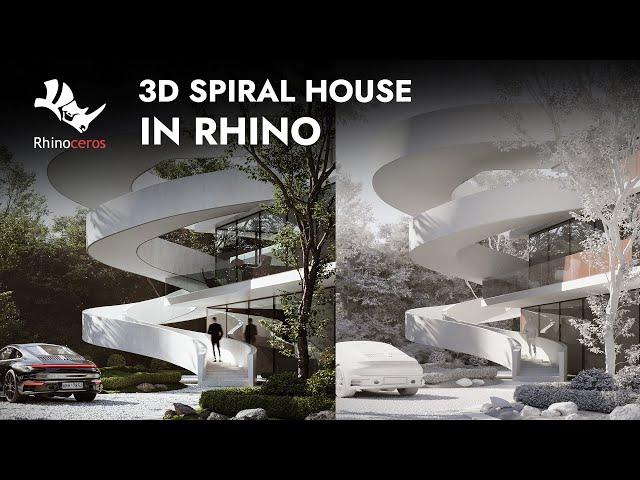 [Rhino + Enscape] Spiral House - Modeling + Rendering (From 0 Level)