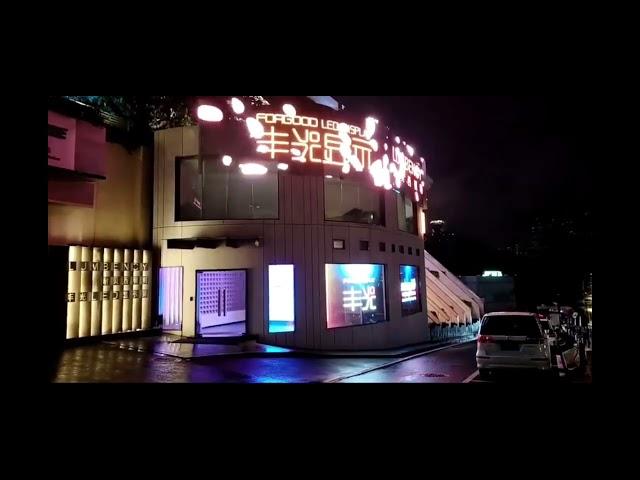 The night view of Outdoor Windproof LED Display from Fulux showroom