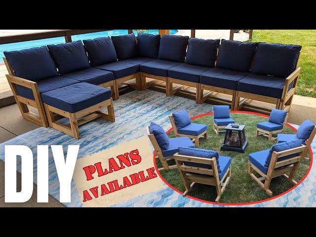 MODULAR! DIY Outdoor Patio Furniture Build & PLANS | Patio Makeover Part 3